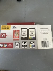 Confezione combinata cartuccia inchiostro a colori Canon PG-245XL nero e CL-246XL nuova - Foto 1 di 2