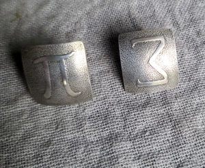 Art Deco Manschettenknöpfe antik signiert winterhart Baby Sterlingsilber Sigma Pi Bruderschaft - Bild 1 von 8