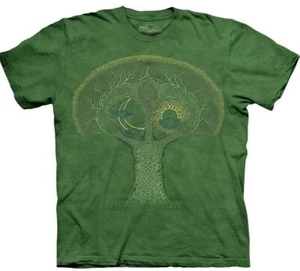Camisa de Algodón Verde Fantasía Bosque Naturaleza Raíces Árbol Celta La Montaña S-L - Imagen 1 de 4