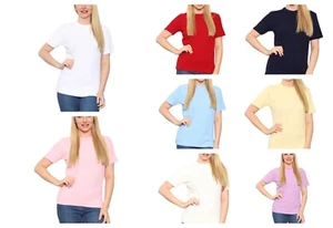 Para mujeres Damas Mangas Cortas Cuello Redondo Cable Tejido Suave Cálido Jumper Suéter - Imagen 1 de 22