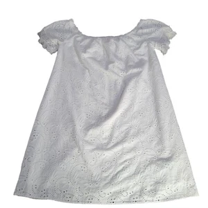LILLY PULITZER Womens XL Shanelle White Eyelet Swirl Dress Resort Wedding Beach - Picture 1 of 10