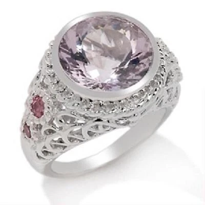 Anillo de ley Victoria Wieck de 4,47 quilates talla portuguesa de amatista rosa y turmalina 7 Foto 1 de 4