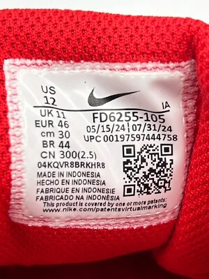 Nike Alpha Huarache Elite 4 Low Men’s Size 8-12 MCS Baseball Cleats White Red - Image 1 of 4