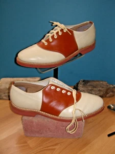 Authentic 1940/50's NOS SPALDING Saddle Shoes US mens 9 1/2 C - Picture 1 of 14