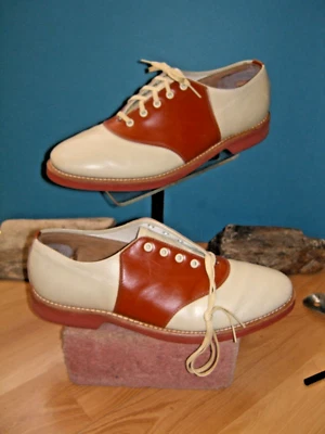Authentic 1940/50's NOS SPALDING Saddle Shoes US mens 9 1/2 C - Image 1 of 4