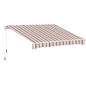 10' x 8' Manual Retractable Awning Sun Shade Shelter for Window Deck Yard Paito - Picture 1 of 9
