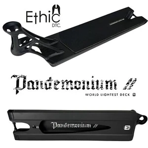 Ethic DTC Pandemonium V2 BOXED Stunt-Scooter Leichtes Park Hybrid Deck Schwarz