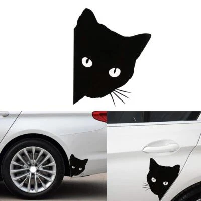 Calcomanía adhesiva de vinilo de pared de parachoques de ventana de coche Black Peeking Cat ¡ENVÍO GRATUITO! Foto 1 de 3