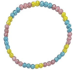 Collana catena baseball perle palla ghiacciata rosa blu giallo hype fuoco piscina festa - Foto 1 di 2