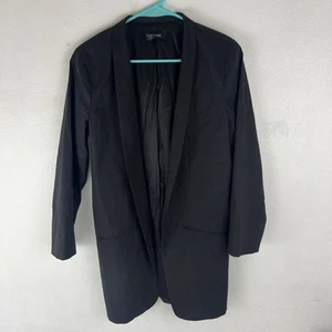 Blazer Eileen Fisher Mujer Chaqueta Negra Larga Frente Abierto Talla 12 - Imagen 1 de 4
