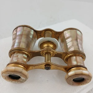 Antike Lemaire Paris Goldene Perlmutt Opern Theater Brille / Fernglas - Bild 1 von 10