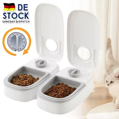 2X Timer Katze Hund Automatischer Futterspender Futterautomat Katzenfütterung - Bild 1 von 4