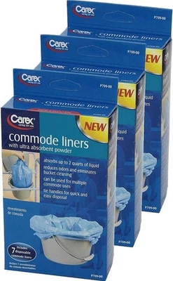 Carex Commode Liners Ulta Absorbent Power 7 Liners In Each Box (3 Pack) - Image 1 of 2