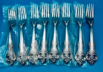 Juego de 8 Toallas BARROCO CLÁSICO Plateado E P Tenedores de Cena 8 1/4" Nuevo en Paquete Foto 1 de 4