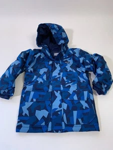 Lands End Kids Youth Grow-A-Longs Winter Ski Coat Jacket XS 4-6 Blue Camo NEW - Picture 1 of 11