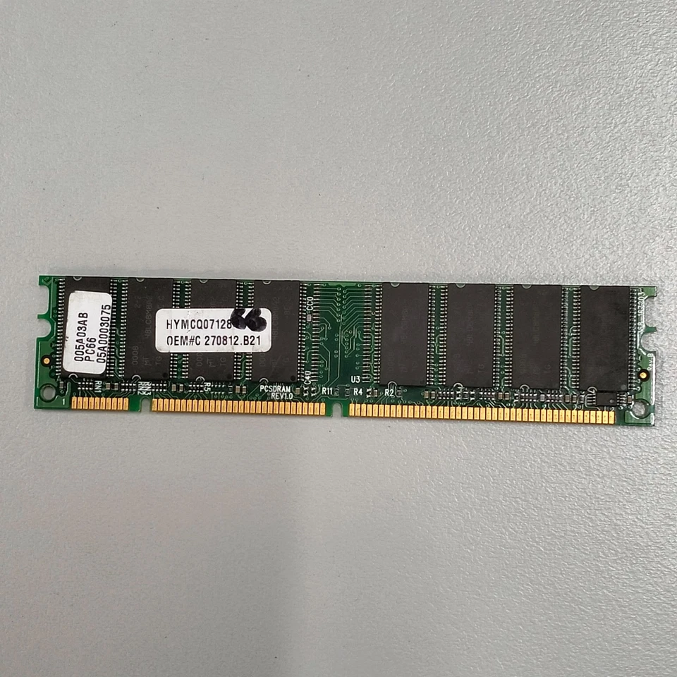 Micron 64MB PC66 66MHz SDRAM Unbuffered non-ECC 168-pin DIMM RAM 48LC8M8A2-8E - Image 1 of 4