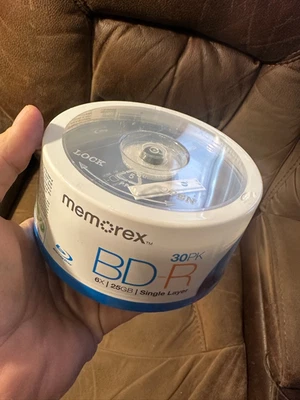 30 Pack Memorex Blu-Ray Discs BD-R 6X 25GB Single Layer Discs Brand New - Image 1 of 4