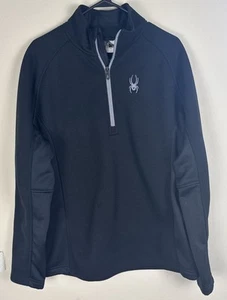 Spyder Jacket Men’s Large Black 1/4 Zip Sweater - Picture 1 of 8