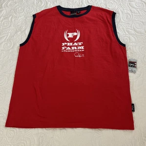 Vintage Phat Farm Loungewear Tank Top Herren XLarge Rot Hip Hop Rap Y2K Streetwear - Bild 1 von 11