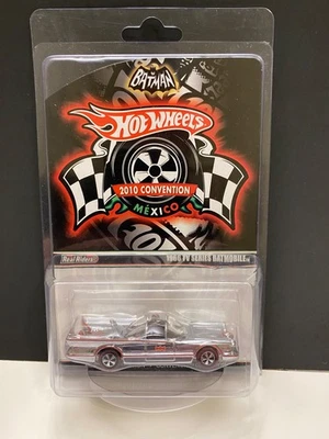 Hot Wheels 2010 Mexico Convention 66 TV Series Batmobile Chrome Nice Card! - Image 1 of 4