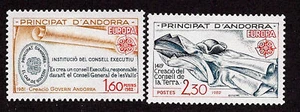 Andorra-French Adm-1982-SC 294-295-LH-Andorran Govt - Picture 1 of 1