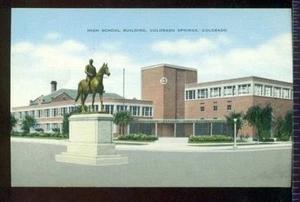 High School Colorado Springs Colorado Vintage Postcard - Picture 1 of 1