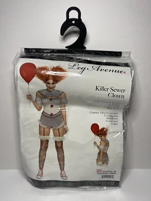 Leg Avenue Asesino Payaso Alcantarilla Disfraz Halloween Adulto L IT Pennywise Gris Blanco Foto 1 de 4
