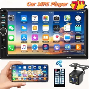 7" Car Stereo Radio Touch Screen 2 DIN MP5 Player Bluetooth with Rear Camera - Picture 1 of 14