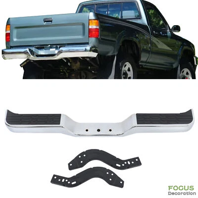 New Fit For 1989-1995 Toyota Pickup Rear Step Bumper Face Bars Chrome Steel - Image 1 of 4