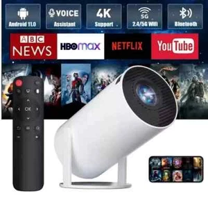 5G 4K Projector Smart HD LED WiFi Bluetooth HDMI USB Android Office Home Theater - Picture 1 of 18