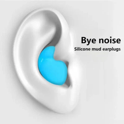 Portable Silicone Ear Plugs Sleep Travel Swim Ear Plug Cover Universal 3Colors - Image 1 of 4