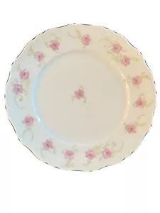 Antique Bassett Limoges Austria Pink Flowers Salad Plate 8.5” (6 Available) - Picture 1 of 4