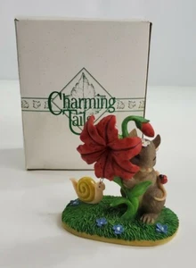 FITZ & FLOYD CHARMING TAILS  PEEK A BOO IN THE POSIES IN BOX 1998 98/200 - Picture 1 of 11