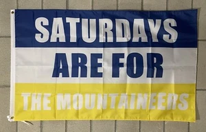 West Virginia Mountaineer Football Flag Free Ship Saturdays USA 3x5' Sign Banner - Picture 1 of 1