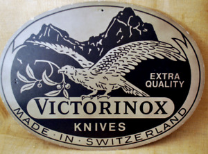 Victorinox Swiss Army Switzerland Very RARE ceiling hanging two sided sign