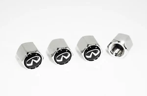 Set Tire Valve Stem Cap Wheel Rim Air Dust Covers Metal For Infiniti Chrome - Picture 1 of 1