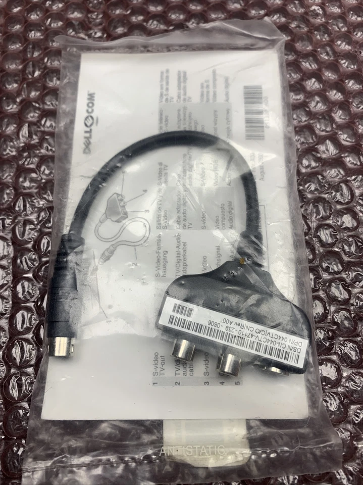 Nuevo adaptador de cable Dell S-VIDEO A RCA: DS/N CN-044CTV-47110 Foto 1 de 4