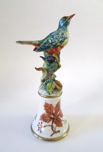 Escultura de pájaro azul mayólica de cerámica italiana de colección de Guido Cacciapuoti Italia - Imagen 1 de 9
