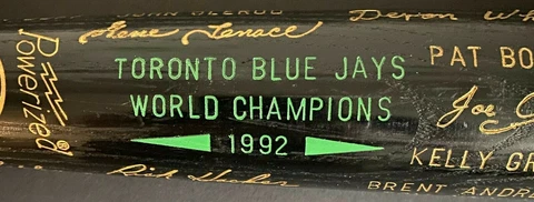1992 Toronto Blue Jays MLB World Series Champs Baseball Louisville Slugger Bat Cover