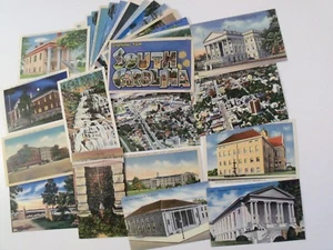 SOUTH CAROLINA SC 27 LINEN LOT PRE-WWII WWII LARGE LETTER ROADSIDE AMERICANA 194 - Picture 1 of 12