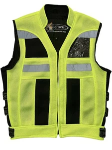 XELEMENT Advanced Motorradausrüstung Sicherheitsweste Größe MEDIUM gelb reflektierendes Netz - Bild 1 von 9