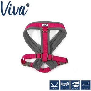 Ancol Viva Medium Padded Dog Harness Puppy Reflective Nylon Stitch Pink - Picture 1 of 8