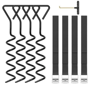 Tornillo de anclaje a tierra sacacorchos correas de amarre tienda trampolín estacas grandes 13" - Imagen 1 de 4