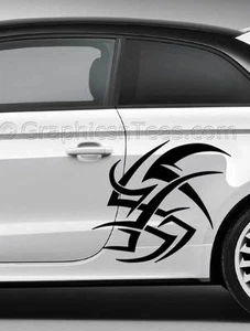 Tribal Car Body Stickers, Custom Vinyl Van Graphic Decals, Choice of 16 Colours - Picture 1 of 10