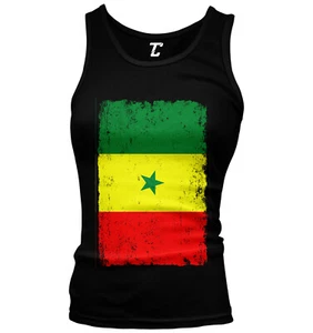 Distressed Senegal Flag - Futbol Soccer Country Pride Juniors Tank Top - Picture 1 of 3