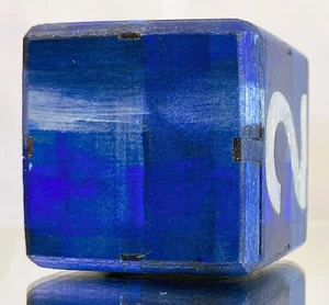 Abrazando el VACÍO: AZUL. Plata. Cubo de duplicación para backgammon - 36 mm. Hecho a mano. - Imagen 1 de 12