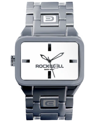 NUEVO EN CAJA PARA HOMBRES Rockwell DUEL TIME Reloj de Pulsera PLATEADO BLANCO DT-101 LIMITADO RARO Foto 1 de 4
