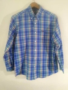 Chaps by Ralph Lauren Long Sleeve Button Down Shirt Blue Plaid Check Size M - Picture 1 of 9
