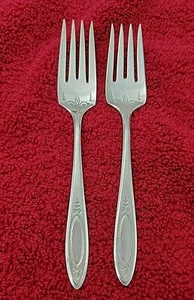 2 Adam Community Oneida Silverplate Salad or Dessert Forks - Picture 1 of 5