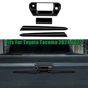 4pcs Glossy Black Rear Tailgate Trim Strip Set Fit For Toyota Tacoma 2024 2025 - Foto 1 di 7